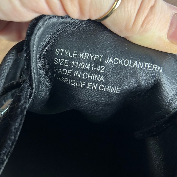 Strange Cvlt Halloween Jack O Lantern Creepers Black Velvet Size 11 - Picture 7 of 8